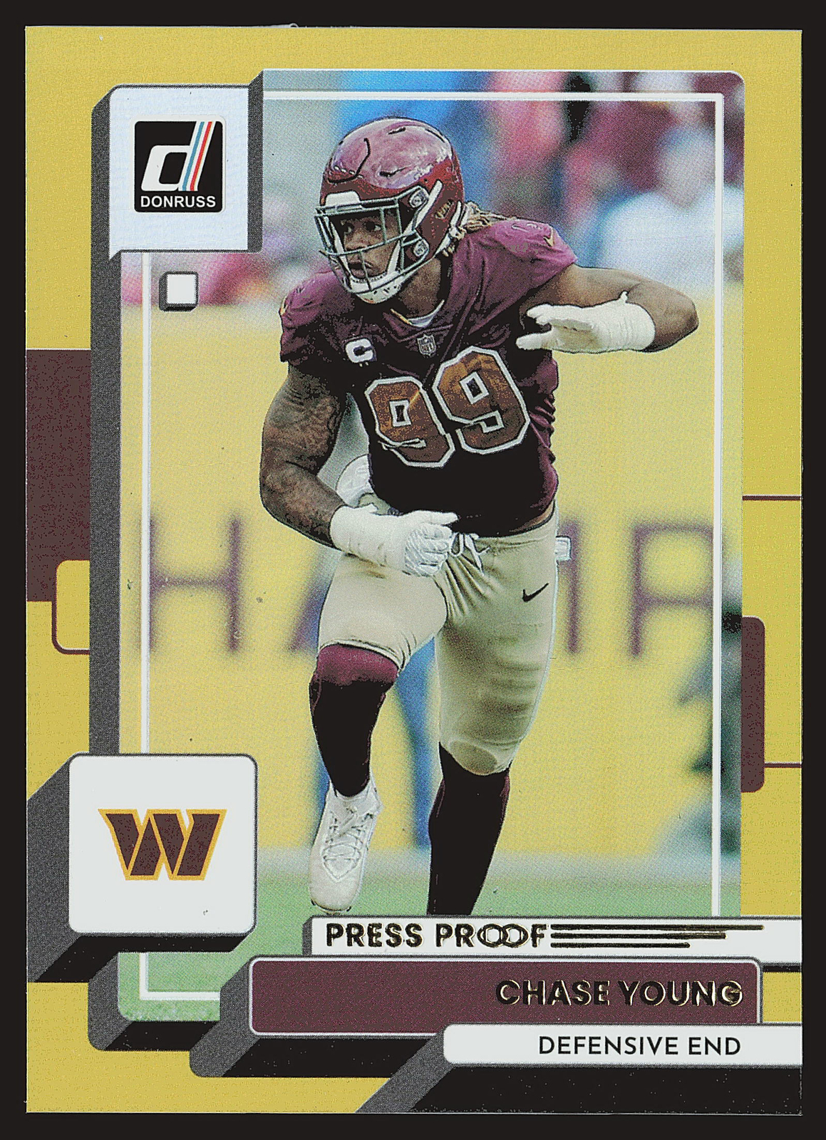2022 Donruss #183 Chase Young Gold Premium Press Proof