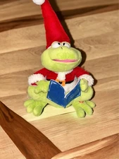 Froggys Christmas Songbook Santa Stuffed Animal Plush Toy Frog NOS Tested