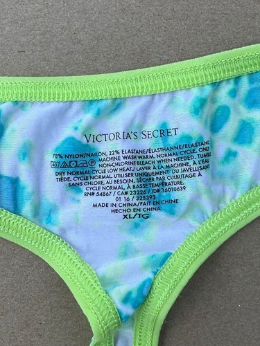 Vintage Victoria's Secret Silky Satin Tie dye Thong Panty XL New - Picture 4 of 5