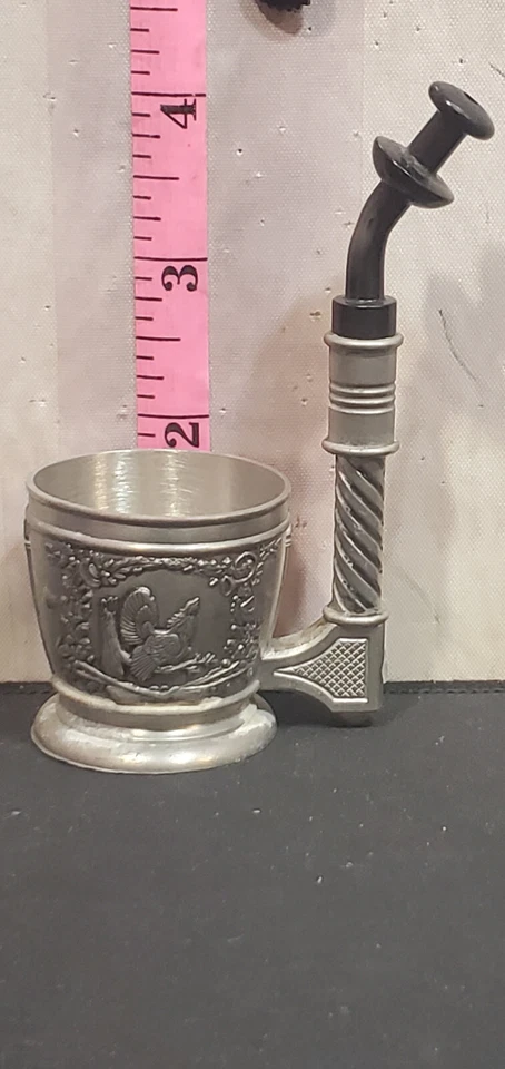 Pipa para fumar tabaco peltre pequeño vintage BMF Zinn Alemania Foto 3 de 4