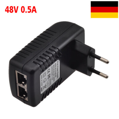 48V 0.5A PoE Injektor Power Over Ethernet Adapter für 802.3af Kamera Wlan EU