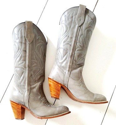wood heel cowboy boots