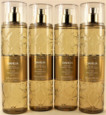 QTY 4 - Bath & Body Works DAHLIA Fine Fragrance Body Mist Spray 8 Oz