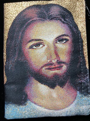 Jesus Christ Image Tapestry Rosary Icon Pouch - Reversible - Holy Face