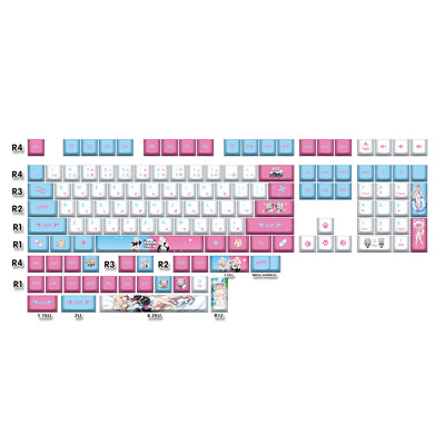 Fuwamoco Hololive Keycaps Set 132 PBT Cherry Profile Anime Key