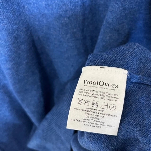 Suéter WoolOvers Para Hombres Mediano Lana Merino Cachemira Pullover Tejido Sudadera Foto 4 de 4