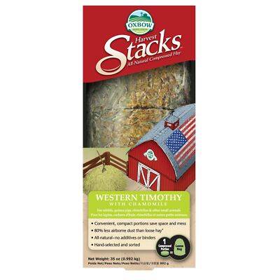 Oxbow Harvest Hay Stacks with Chamomile for Small Animals 35 Ounce Pack