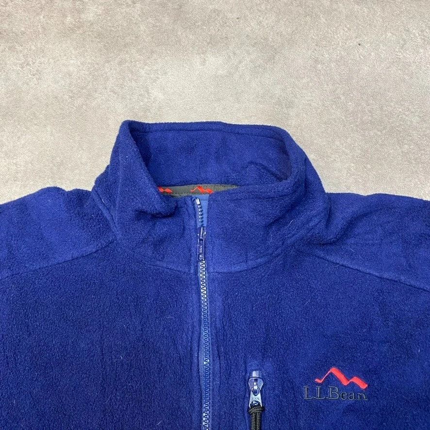 L.L Bean Fleece Mens Medium Lightweight Full Zip Hiking Jumper, Blue - Image 3 of 4