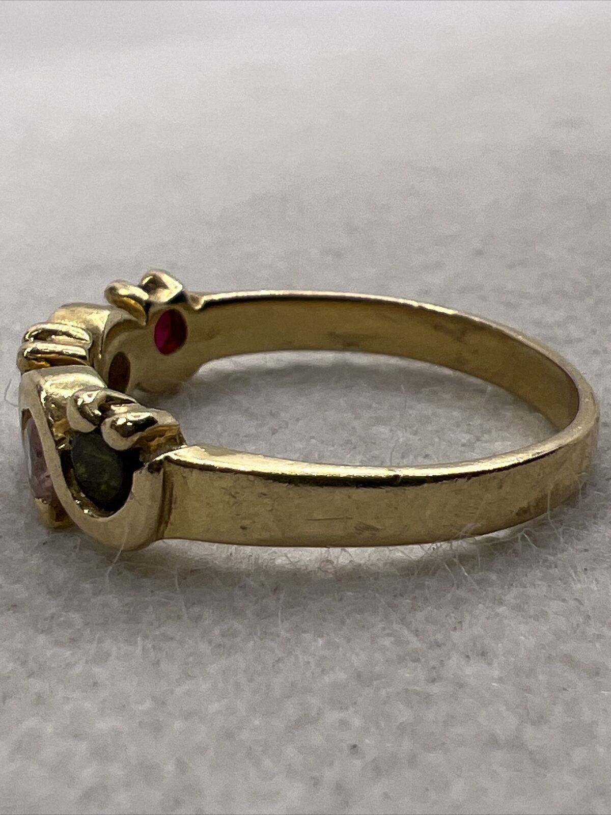 Solid 14K Yellow Gold Created Ruby & Sapphire Mul… - image 2