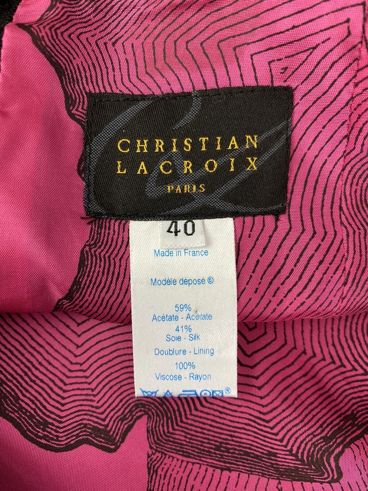 Christian Lacroix Size Euro 40 Black Silky Pencil Skirt LKNW eBay