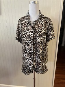Steve Madden Leopard Print Women’s 2 Piece Comfy Sleepwear Pajama Set  Xl
