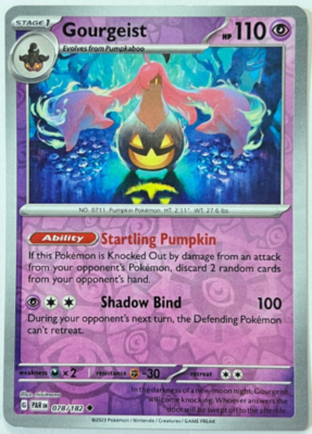 #ad Gourgeist 078 182 Reverse Holo Pokemon Paradox Rift NM M $0.99
