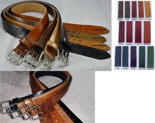 1 und 2 Dorn Gürtel LEDERGÜRTEL 4cm Breit Handgefertigt rob uster Lederiemen NEU