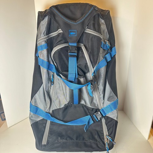 REI Coop Black Explorer Expedition Wheeled Rolling Travel Duffel Bag