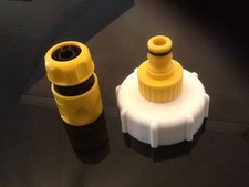 WATER BUTTS CONNECTOR ADAPTOR CAP HOSE TAP 1/2inch  Flow IBC STORAGE TANK 60mm