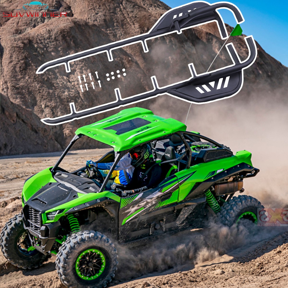 Rock Slider Side Nerf Bars Tree Kickers for 2020-2023 Kawasaki