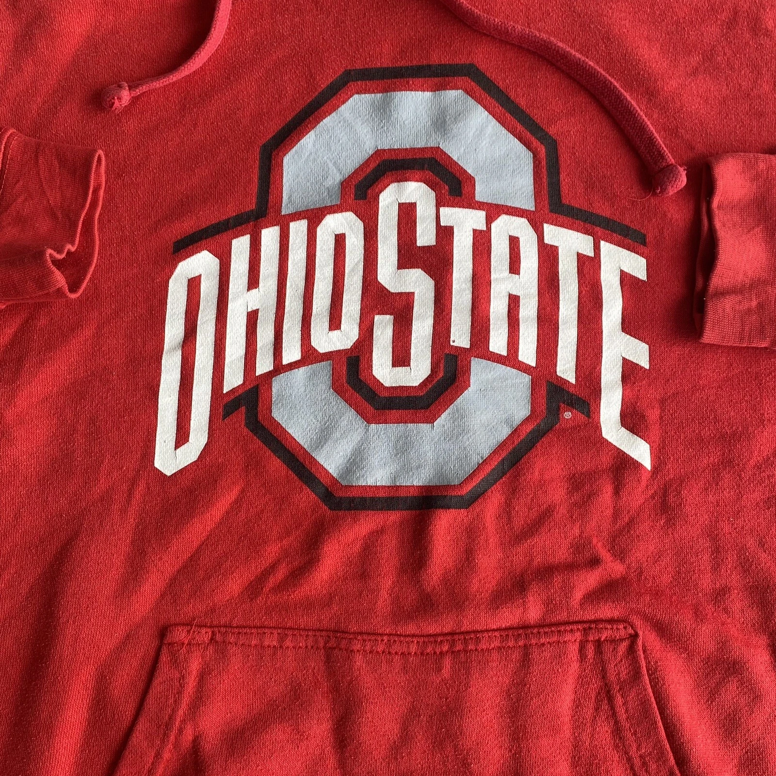 VETEMENTS Ohio State Buckeyes Felpa con Cappuccio Uomo Rosso Medio Pullover Felpa NCAA Team Apparel