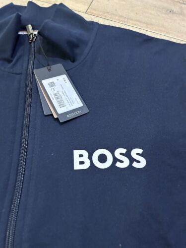 Gr. S - Hugo Boss Logo Cotton Zip Down Trainingsjacke - Navy - Bild 3 von 8