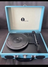 1 By One Vintage Turntable In Soft Blue!