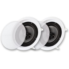 3-Way In-Ceiling Home Theater Stereo Speaker Pair, 8-Inch Woofer, Flush Mount