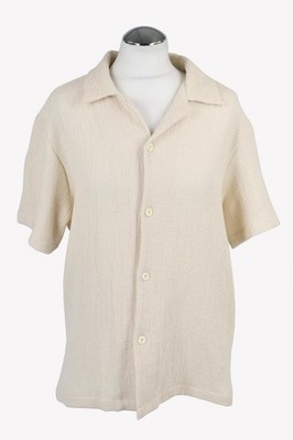 Sandro Damen Oberteil Gr. 38 (M) Creme Baumwolle Oberteil Geknöpftes Hemd  Bluse