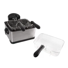 Deep Fryer - 4-Liter Electric Oil Fryer - 1 Large Basket and 2 Small for Dual 