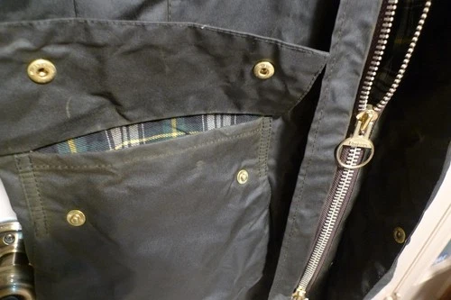 BARBOUR - A200 BORDER WAX COTTON JACKET - SAGE - MADE IN UK - EXCELLENT - 36 image 9