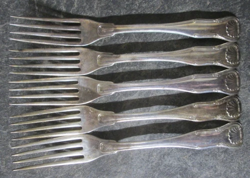 S Kirk & Son King Lot of 5 Sterling Dinner Forks 300 Grams 925