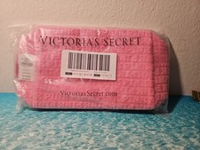 NWT Victoria's Secret PINK Terry Cosmetics Embossed Logo Makeup Bag In Pink
