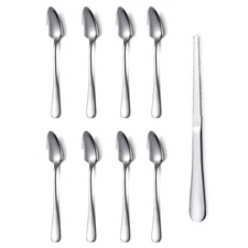 Grapefruit Spoons 9 Pieces Set 8 Stainless Steel Grapefruit Spoon and 1 Grape...