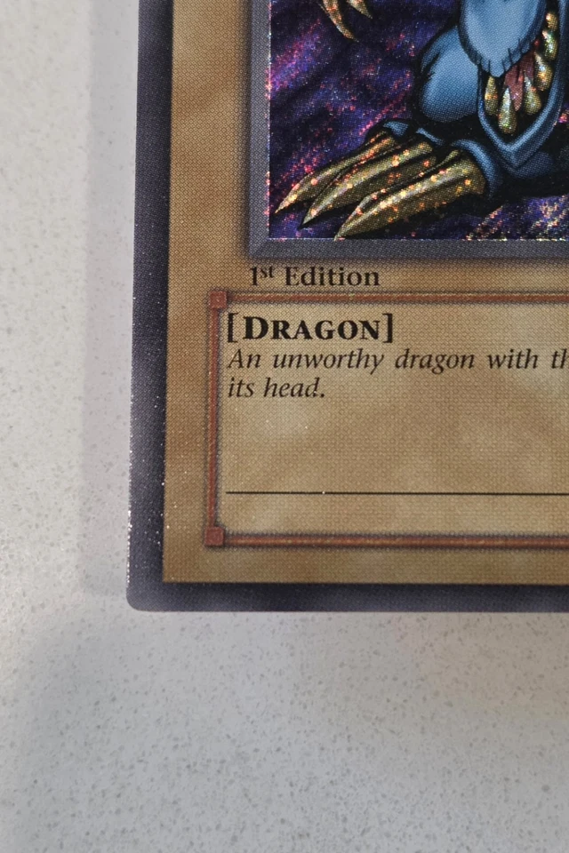 Yugioh LOB-000 Tri-Horned Dragon 1st Edition English Glossy Print Gradeable Mint - Image 2 of 4