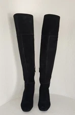 Franco Sarto Women's  Suede Leather Pameline Boots Black Size 10