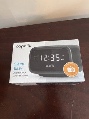 Capello Sleep Easy Digital Alarm Clock with AM/FM Radio Black CR15 