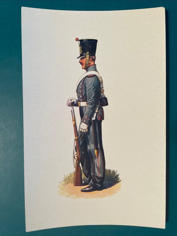 French Army Soldier In Uniform Vintage Postcard # 19 of Series; Algiers Museum