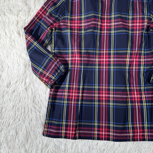 TALBOTS Black Red Checked Jewel V-Neck Long Sleeve Tunic Women's Size Medium - Picture 22 of 24