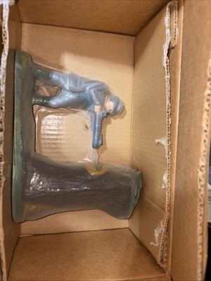 Teddy And Bear John Wright Cast Iron Penny Bank with Original Box