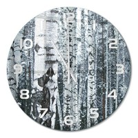 Runde Glas-Wanduhr Aus GehäRtetem Glas Runde Wanduhr Birken WeißE Zeiger Fi60 Cm