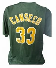Jose Canseco Signed autographed Oakland Green Baseball Jersey Beckett Witnessed