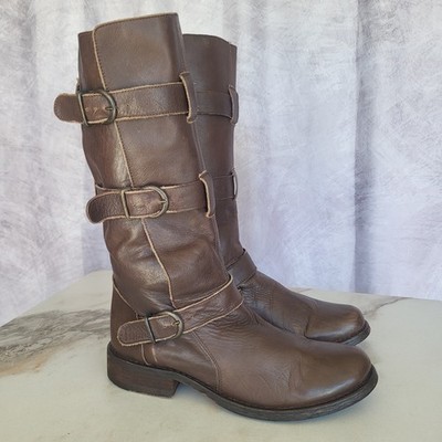 Steve Madden BUCK Three Strap Buckle Up Biker Boots Women's Size 10 M