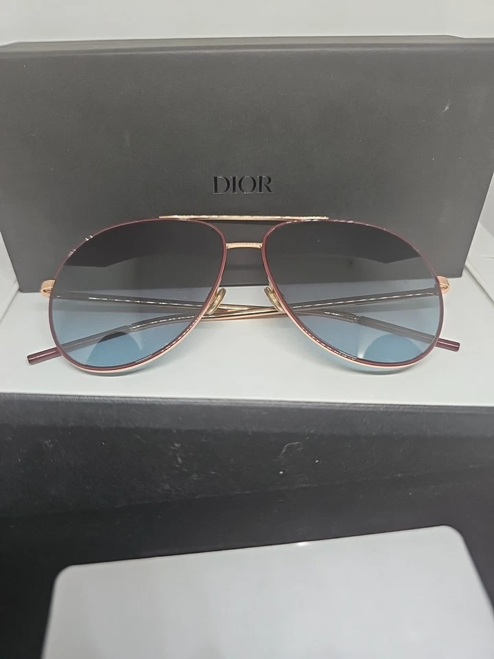 Unisex Dior Gold / Maroon Dior Aviator Sunglasses - Изображение 2 из 4