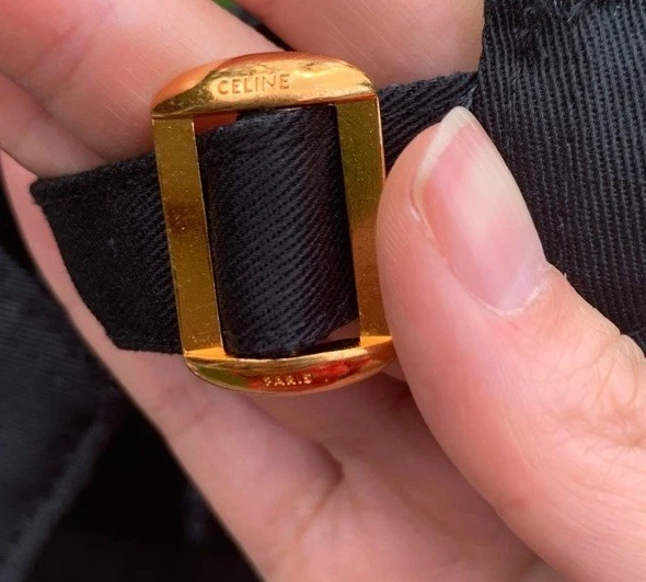 Celine Baseball Cap Hat Men Women In Cotton LOGO Size M Triomphe Black White - Image 4 of 4