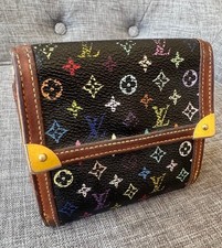 Vintage Louis Vuitton x Takashi Murakami Elise Wallet Black Multicolor Monogram!