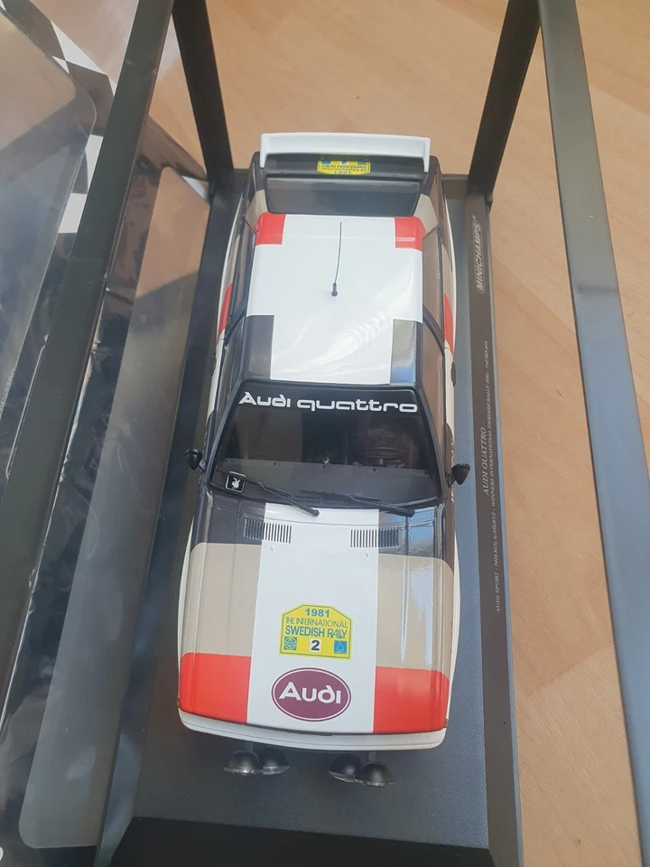 Audi Quattro Sport Mikkola Hertz #2 vincitore rally Svezia 1981 Minichamps 1 18 - Immagine 2 di 4