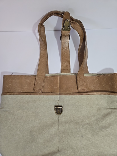 Vintage LL Bean Brown Canvas Leather Purse Shoulder Bag Tote Tan Brown - Bild 11 von 21