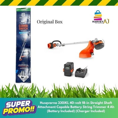 Husqvarna 330iKL 40-volt 18-in Straight Shaft Capable Battery String Trimmer
