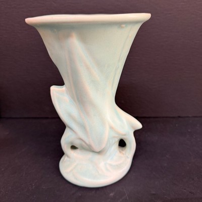 Vintage Red Wing Attributed Art Deco Vase RARE Aqua Blue Matte Cerami 7.5''
