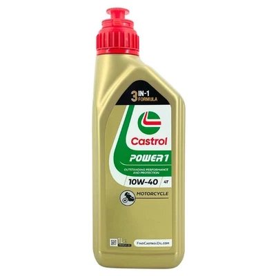 Castrol Power 1 10W40 4-Takt HC Synthese Motorradöl 4T 10W-40 Motorenöl 1Liter - Bild 1 von 4