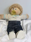 1985 Cabbage Patch Doll Pacifier Light Brown Loop Head Mold 4 Dressed With Shoes