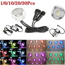 30mm RGB WiFi LED Recessed Floor Lights Outdoor Patio Recessed Spotlight IP67 UK