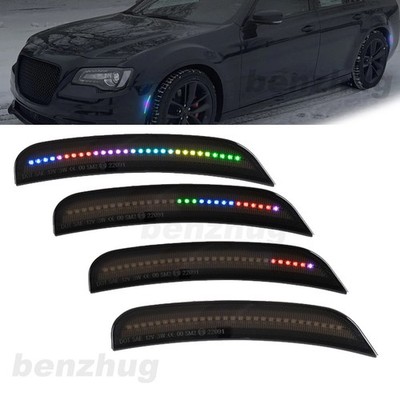 For 2015-2023 Chrysler 300 300C 300S Front Rear LED Bumper Side Marker RGB Light